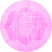 Round Persian Pink Traditional Rug, tr3872pnk