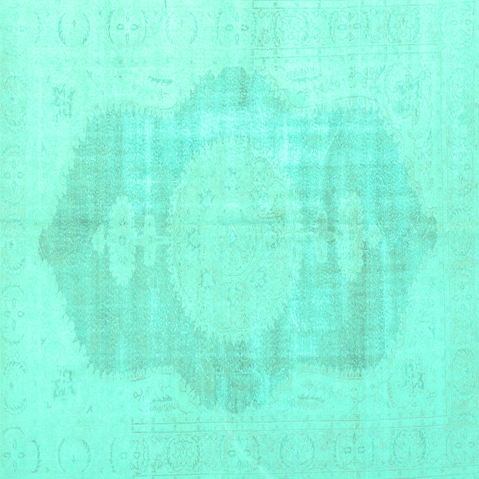 Square Machine Washable Persian Turquoise Traditional Area Rugs, wshtr3872turq