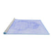 Sideview of Machine Washable Persian Blue Traditional Rug, wshtr3872blu