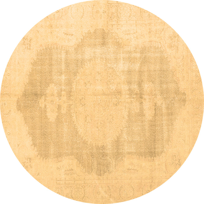 Round Persian Brown Traditional Rug, tr3872brn