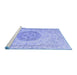 Sideview of Machine Washable Persian Blue Traditional Rug, wshtr3873blu