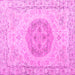 Square Machine Washable Persian Pink Traditional Rug, wshtr3873pnk