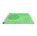 Sideview of Machine Washable Persian Emerald Green Traditional Area Rugs, wshtr3873emgrn