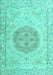 Machine Washable Persian Turquoise Traditional Area Rugs, wshtr3873turq