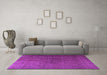 Machine Washable Persian Purple Traditional Area Rugs in a Living Room, wshtr3874pur