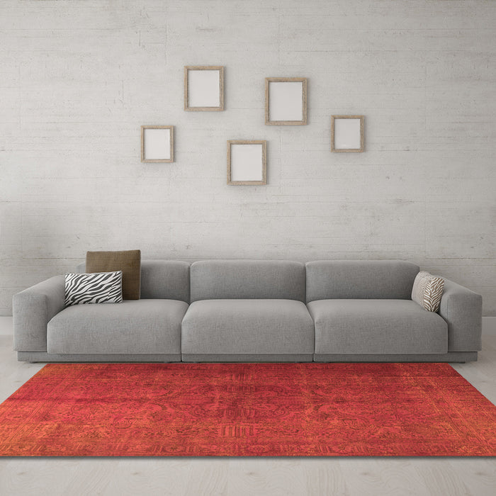 Machine Washable Persian Orange Traditional Area Rugs in a Living Room, wshtr3874org