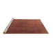 Sideview of Machine Washable Persian Brown Traditional Rug, wshtr3874brn