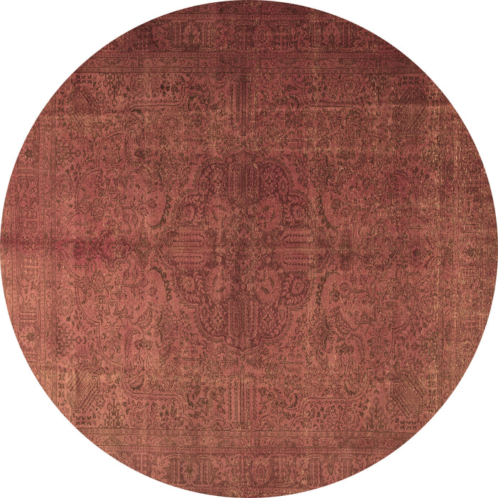 Round Persian Brown Traditional Rug, tr3874brn