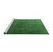 Sideview of Machine Washable Persian Emerald Green Traditional Area Rugs, wshtr3874emgrn