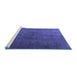 Sideview of Machine Washable Persian Blue Traditional Rug, wshtr3874blu