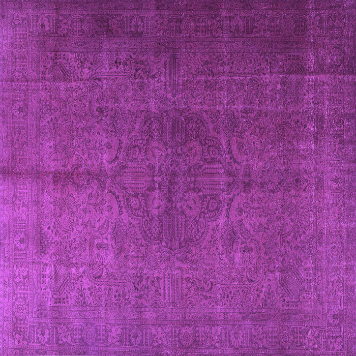 Square Machine Washable Persian Purple Traditional Area Rugs, wshtr3874pur