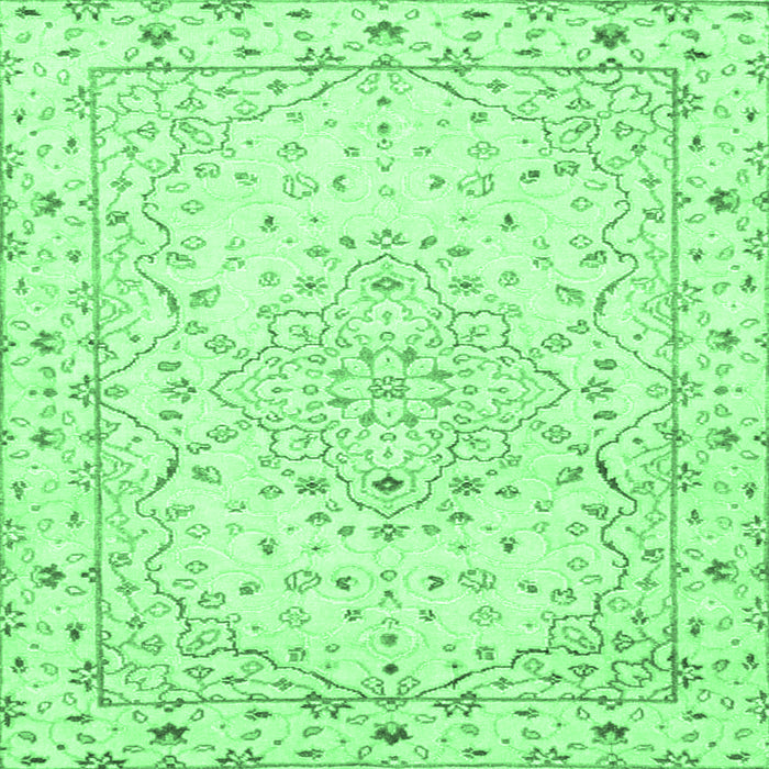 Square Persian Emerald Green Traditional Rug, tr3875emgrn