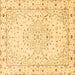 Square Persian Brown Traditional Rug, tr3875brn