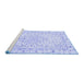 Sideview of Machine Washable Persian Blue Traditional Rug, wshtr3875blu