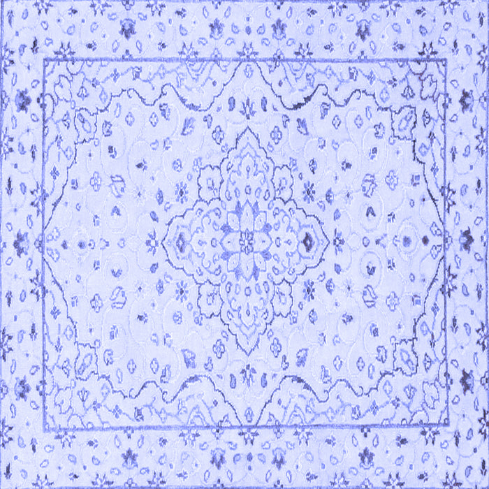 Square Machine Washable Persian Blue Traditional Rug, wshtr3875blu