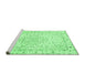 Sideview of Machine Washable Persian Emerald Green Traditional Area Rugs, wshtr3875emgrn