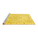 Sideview of Machine Washable Persian Yellow Traditional Rug, wshtr3875yw