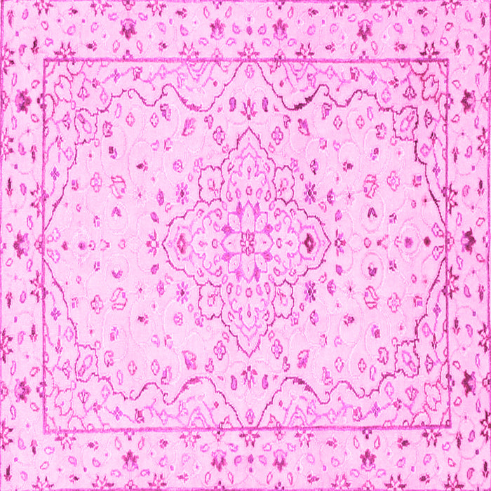 Square Machine Washable Persian Pink Traditional Rug, wshtr3875pnk