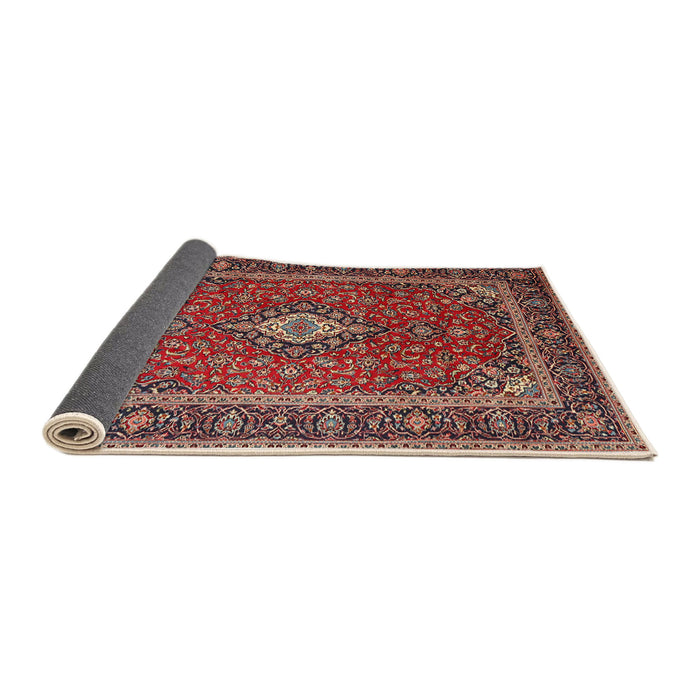 Sideview of Traditional Saffron Red Medallion Rug, tr3876