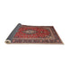 Sideview of Traditional Saffron Red Medallion Rug, tr3876