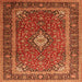 Serging Thickness of Medallion Orange Traditional Rug, tr3876org