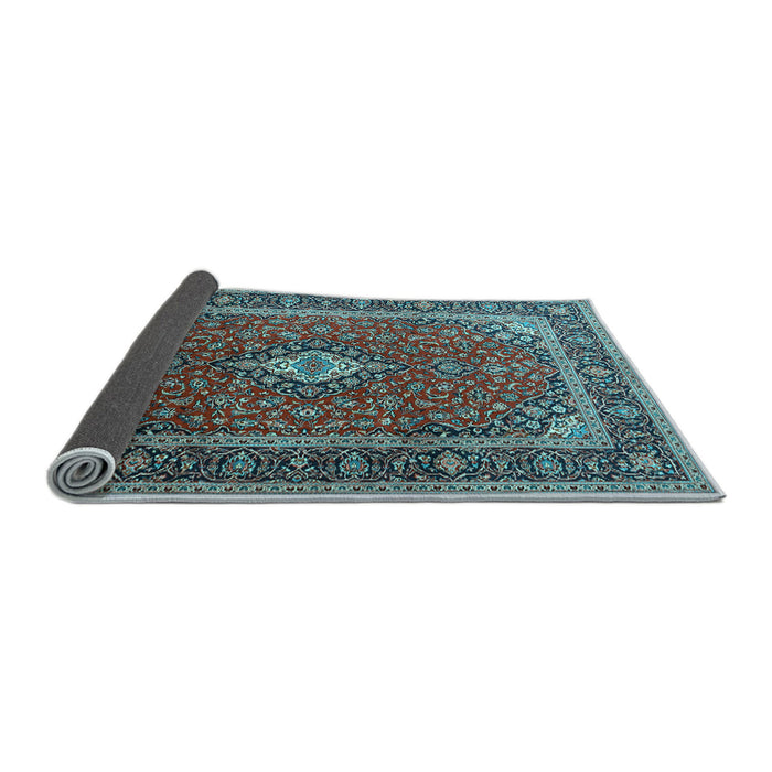 Sideview of Medallion Light Blue Traditional Rug, tr3876lblu