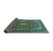 Sideview of Medallion Turquoise Traditional Rug, tr3876turq