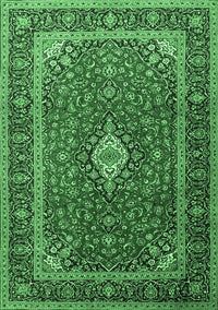 Medallion Emerald Green Traditional Rug, tr3876emgrn