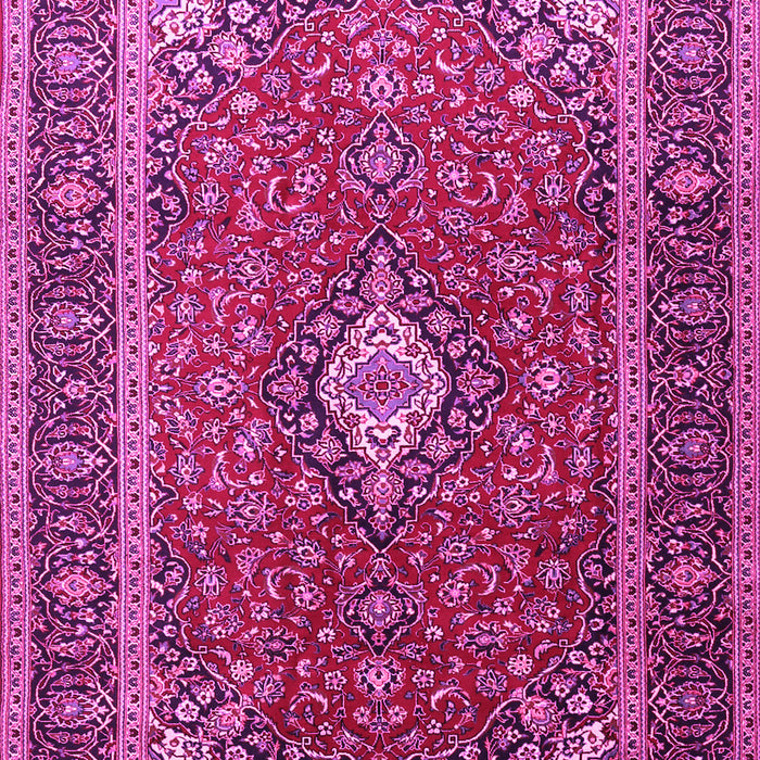 Machine Washable Medallion Pink Traditional Rug, wshtr3876pnk