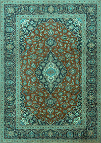 Medallion Turquoise Traditional Rug, tr3876turq