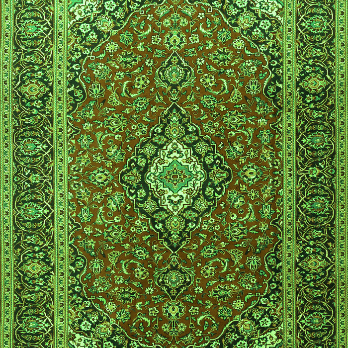 Serging Thickness of Machine Washable Medallion Green Traditional Area Rugs, wshtr3876grn