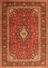 Serging Thickness of Machine Washable Medallion Orange Traditional Area Rugs, wshtr3876org