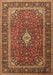 Machine Washable Medallion Brown Traditional Rug, wshtr3876brn