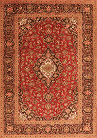 Medallion Orange Traditional Rug, tr3876org