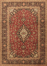 Medallion Brown Traditional Rug, tr3876brn