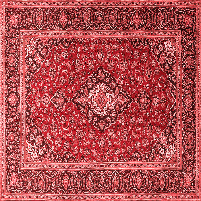 Machine Washable Medallion Red Traditional Rug, wshtr3876red