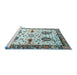 Sideview of Machine Washable Traditional Sandstone Brown Rug, wshtr3877