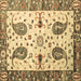 Square Persian Brown Traditional Rug, tr3877brn