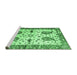 Sideview of Machine Washable Persian Emerald Green Traditional Area Rugs, wshtr3877emgrn