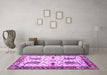 Machine Washable Persian Pink Traditional Rug in a Living Room, wshtr3877pnk