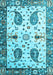 Machine Washable Persian Light Blue Traditional Rug, wshtr3877lblu