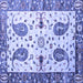 Square Persian Blue Traditional Rug, tr3877blu