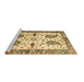 Sideview of Machine Washable Persian Brown Traditional Rug, wshtr3877brn