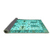 Sideview of Persian Turquoise Traditional Rug, tr3877turq