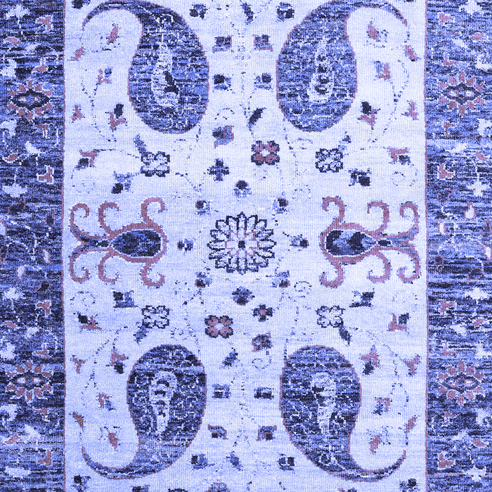 Machine Washable Persian Blue Traditional Rug, wshtr3877blu