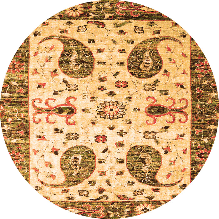 Square Persian Orange Traditional Rug, tr3877org