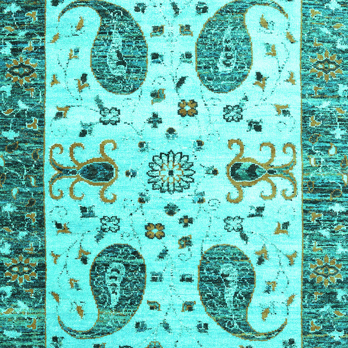 Machine Washable Persian Turquoise Traditional Area Rugs, wshtr3877turq