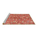 Sideview of Machine Washable Traditional Neon Red Rug, wshtr3878