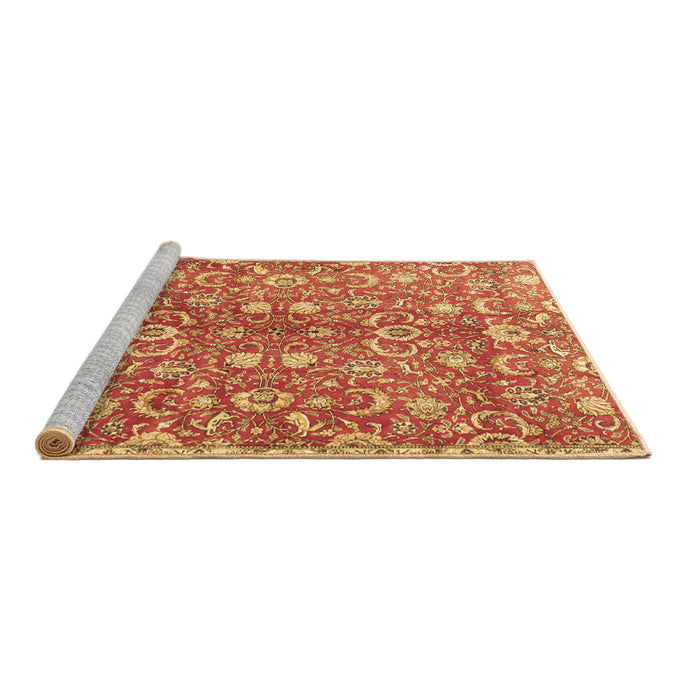 Sideview of Machine Washable Persian Brown Traditional Rug, wshtr3878brn