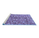 Sideview of Machine Washable Persian Blue Traditional Rug, wshtr3878blu